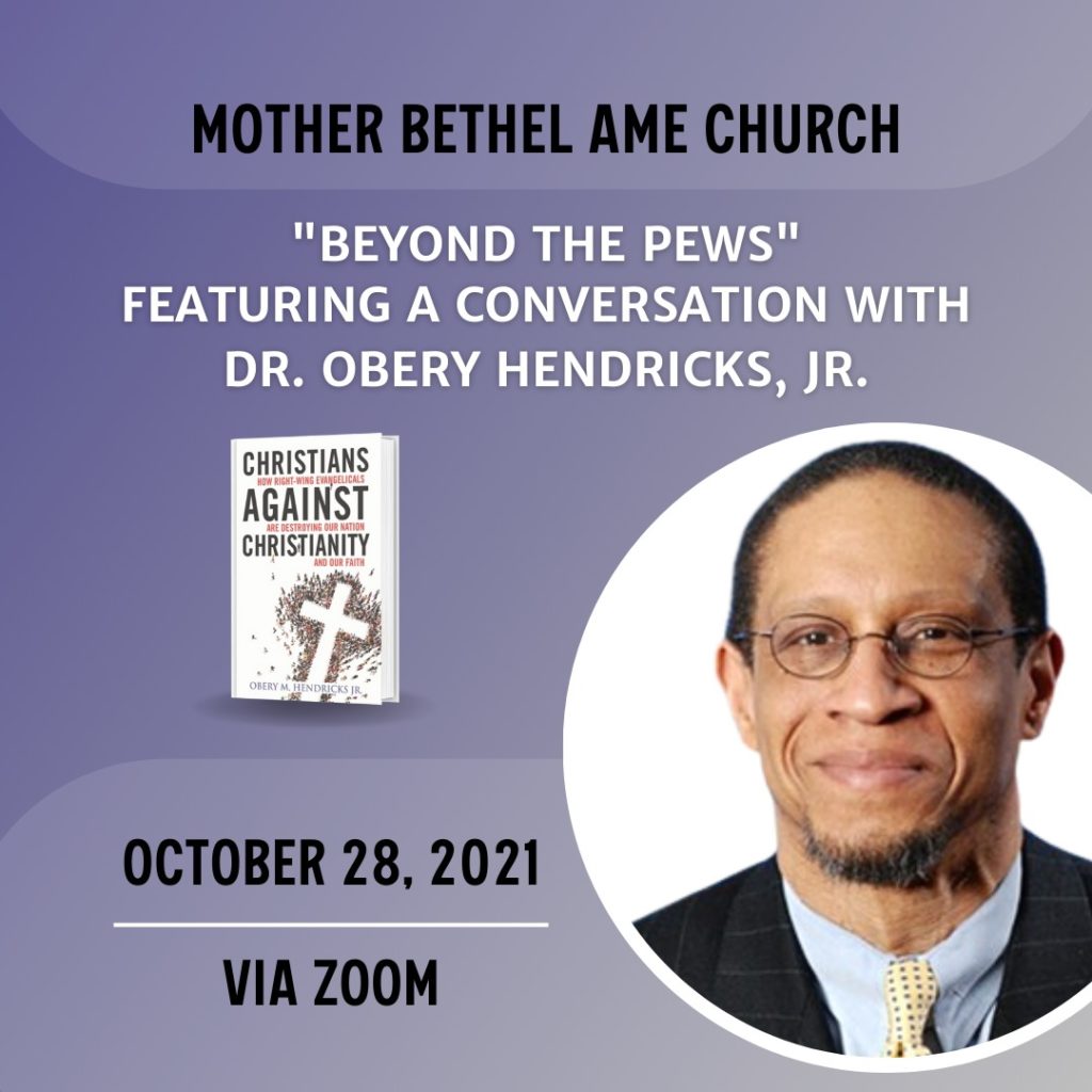 “Beyond the Pews” featuring a conversation with Dr. Obery Hendricks